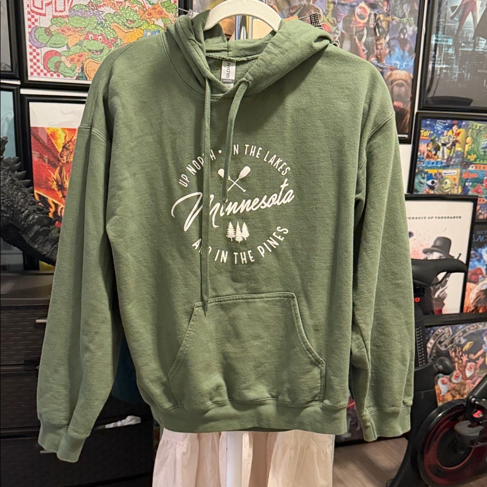 Gildan Olive Green Minnesota Hoodie